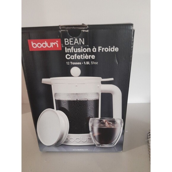 Bodum Bean Cold Brew Press And Iced Coffee Maker- WHITE-NEW In Box - Picture 3 of 6